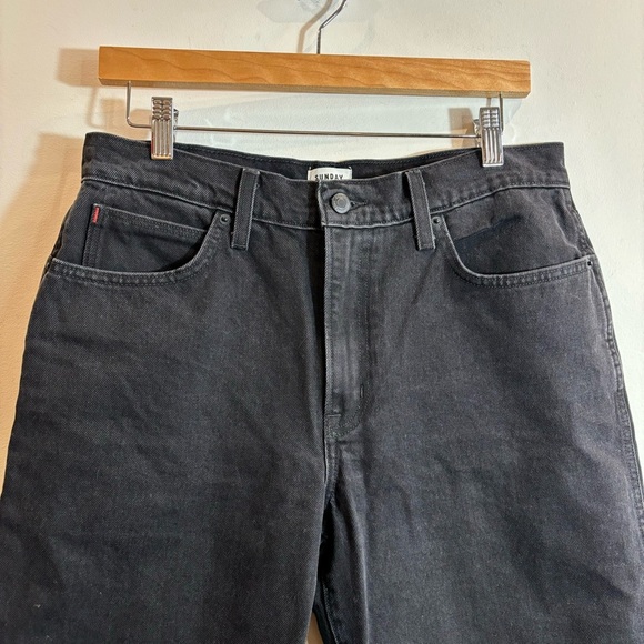 SUNDAY BEST Sz 10 Aritzia Jupiter 100% Cotton Wider Leg Loose Fitting Jeans - Picture 3 of 12